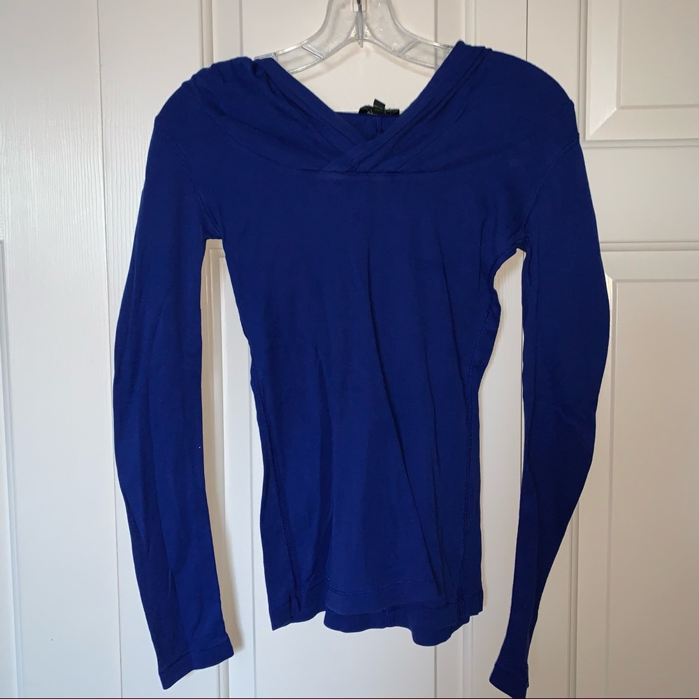 Express blue long sleeve with a hood size small